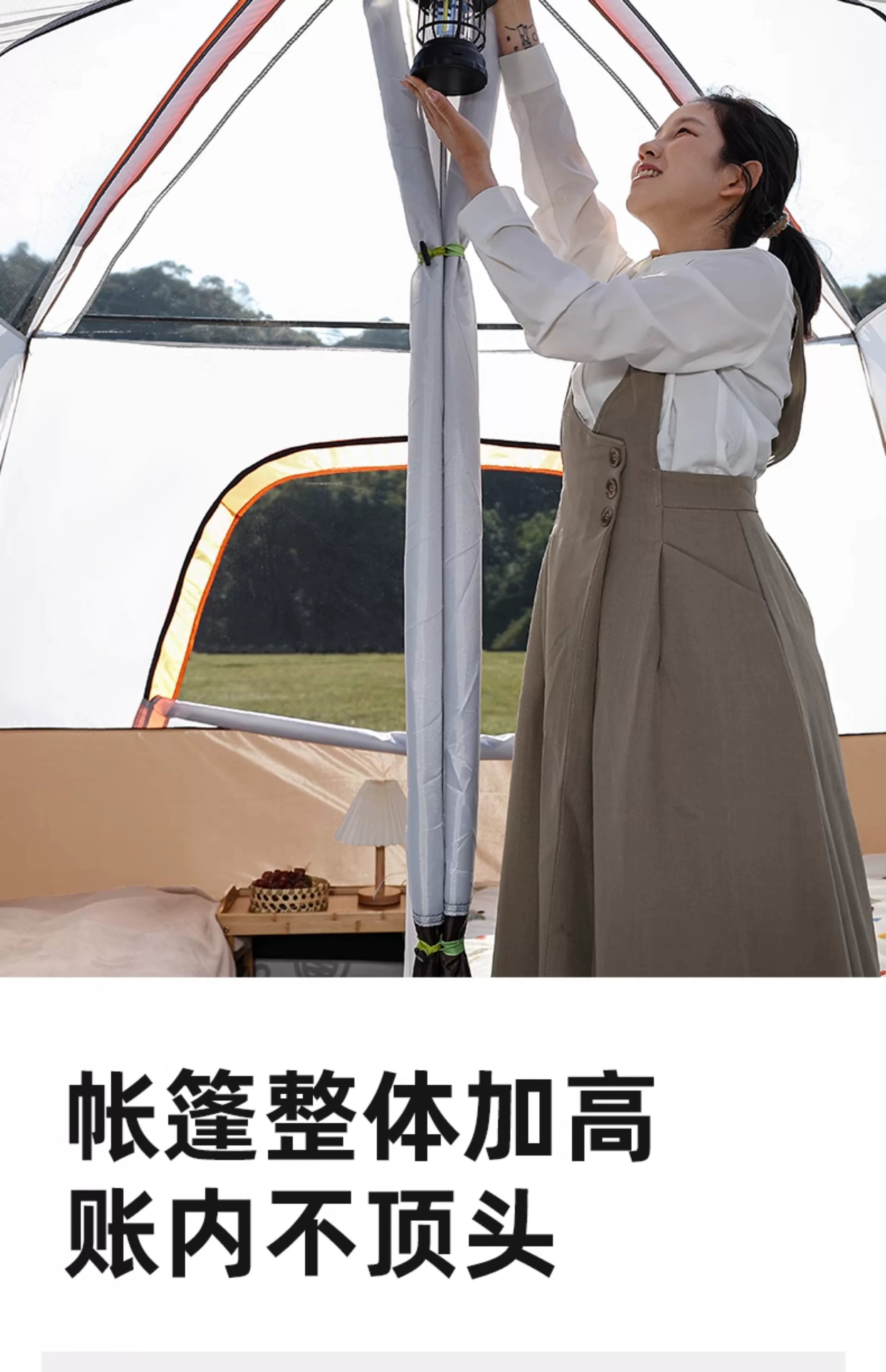 Large tent outdoor two bedroom one living room folding portable overnight rain proof outdoor picnic camping equipment complete set