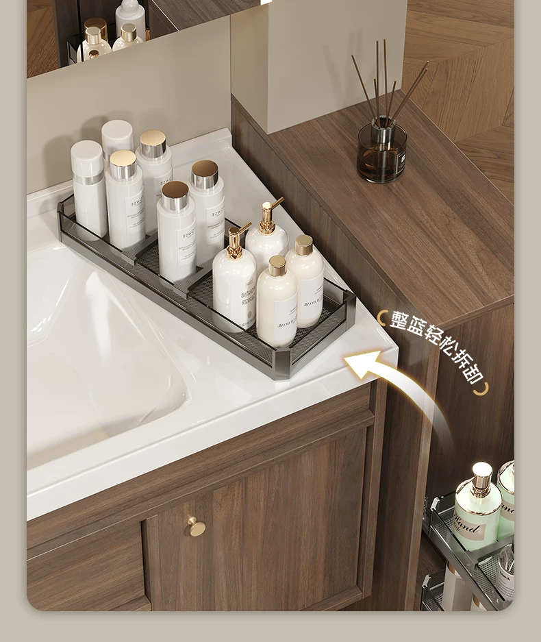 Makeup room half wall basket, bathroom extremely narrow cabinet, side mounted basket, drawer style side cabinet, storage rack, dry area storage basket