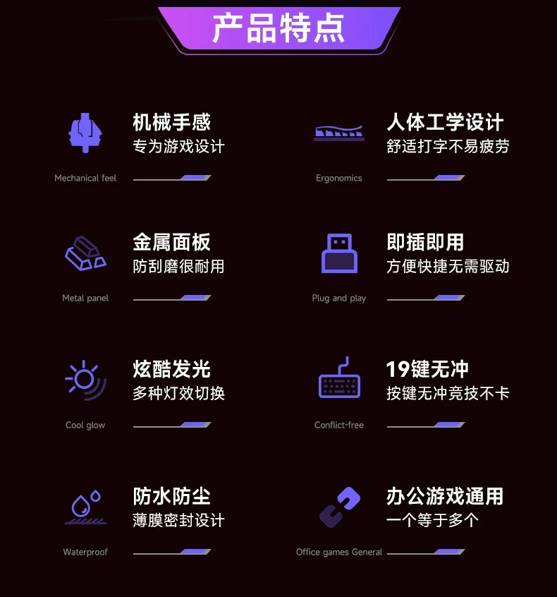Yupai Mechanical Touch Keyboard and Mouse Set Laptop, Office, Desktop, Gaming, Esports, Specialized Keyboard and Mouse