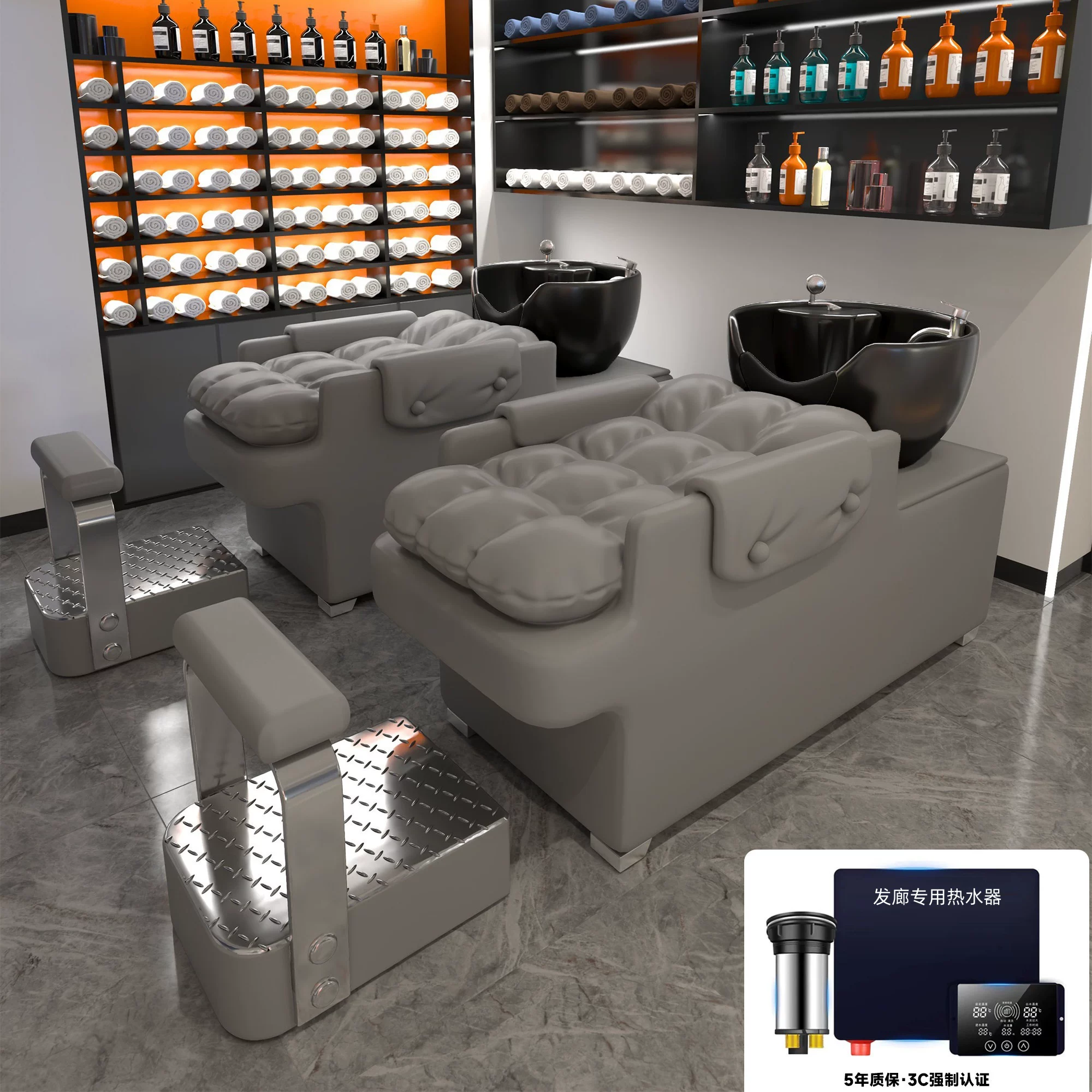 New ceramic basin hair salon hair washing bed semi lying flushing bed hair salon bed internet famous high-end hair washing bed