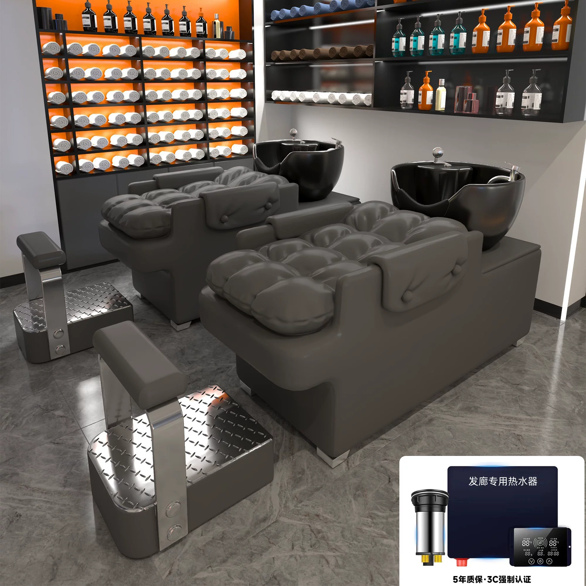 New ceramic basin hair salon hair washing bed semi lying flushing bed hair salon bed internet famous high-end hair washing bed