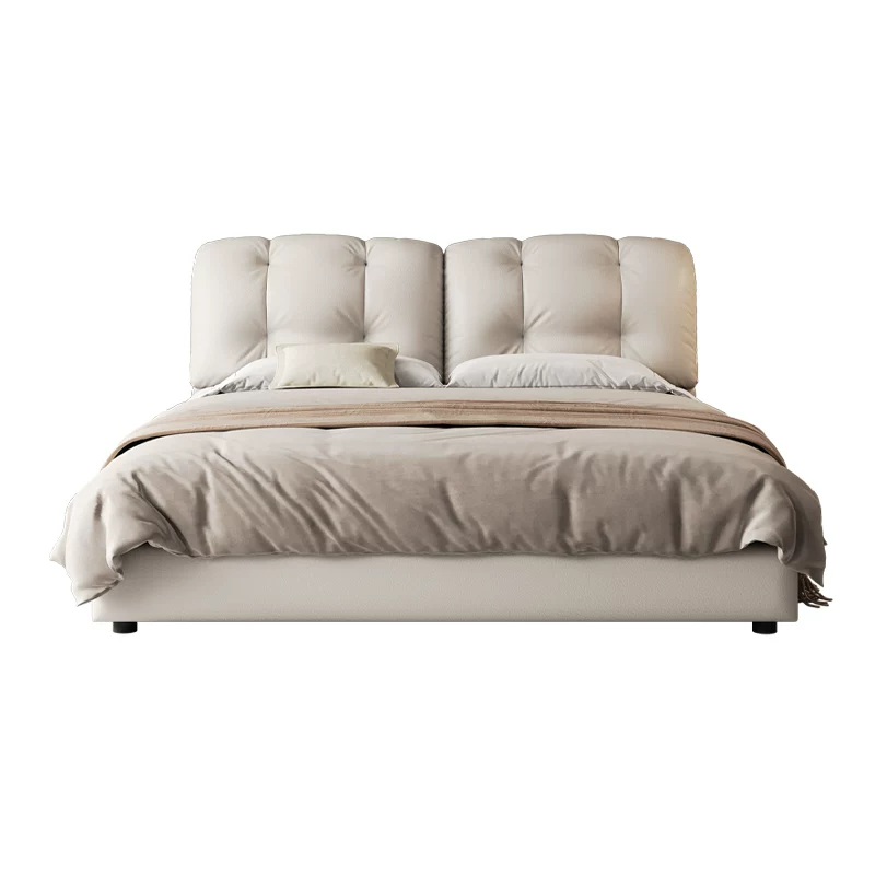 Yun Duo Duo Bed Кожаная кровать современная минималистская легкая роскошная главная спальня сеть красная ins ins ression двуспальная кровать означает минималистскую свадебную кровать