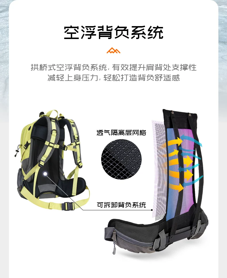 Camel outdoor lightweight hiking backpack for women, hiking equipment backpack for men, large capacity travel backpack