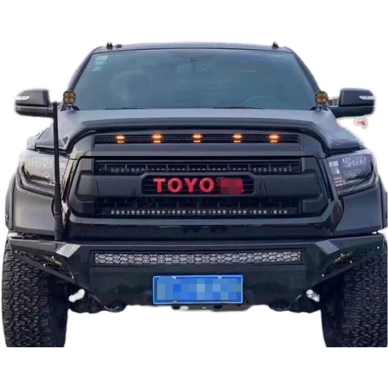 Применимо к 14-21 Toyota Tundra Tantu Trd Front Center Grid Red Большая крышка передней поверхности логотипа маленький желтый свет