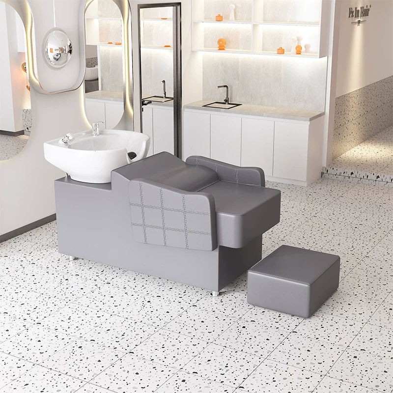 Free shipping hair salon special flushing bed manufacturer direct sales hair salon shampoo bed new semi lying shampoo bed