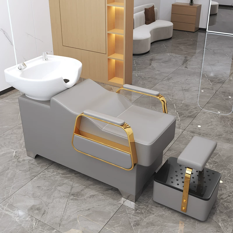 Free shipping hair salon special flushing bed manufacturer direct sales hair salon shampoo bed new semi lying shampoo bed