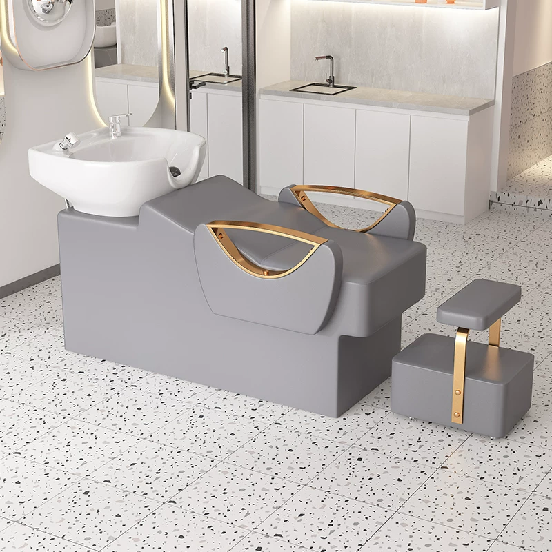 Free shipping hair salon special flushing bed manufacturer direct sales hair salon shampoo bed new semi lying shampoo bed
