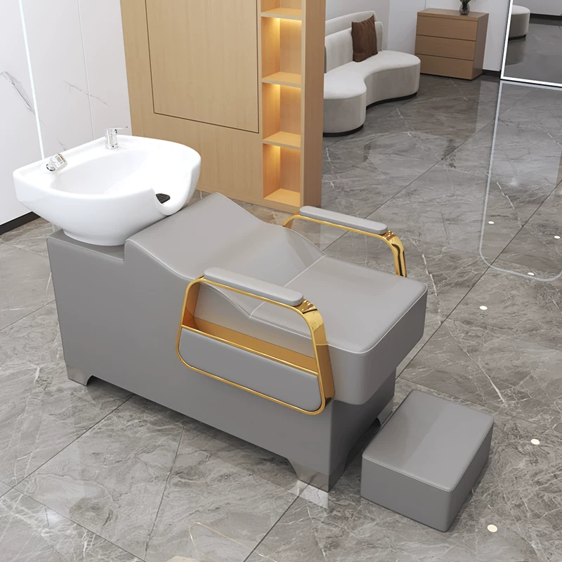 Free shipping hair salon special flushing bed manufacturer direct sales hair salon shampoo bed new semi lying shampoo bed