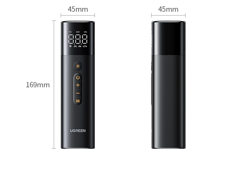 Green Union Portable Car Electric Inflator Pump Bicycle Inflator Pump Can Measure Tire Pressure Display Inflator Treasure