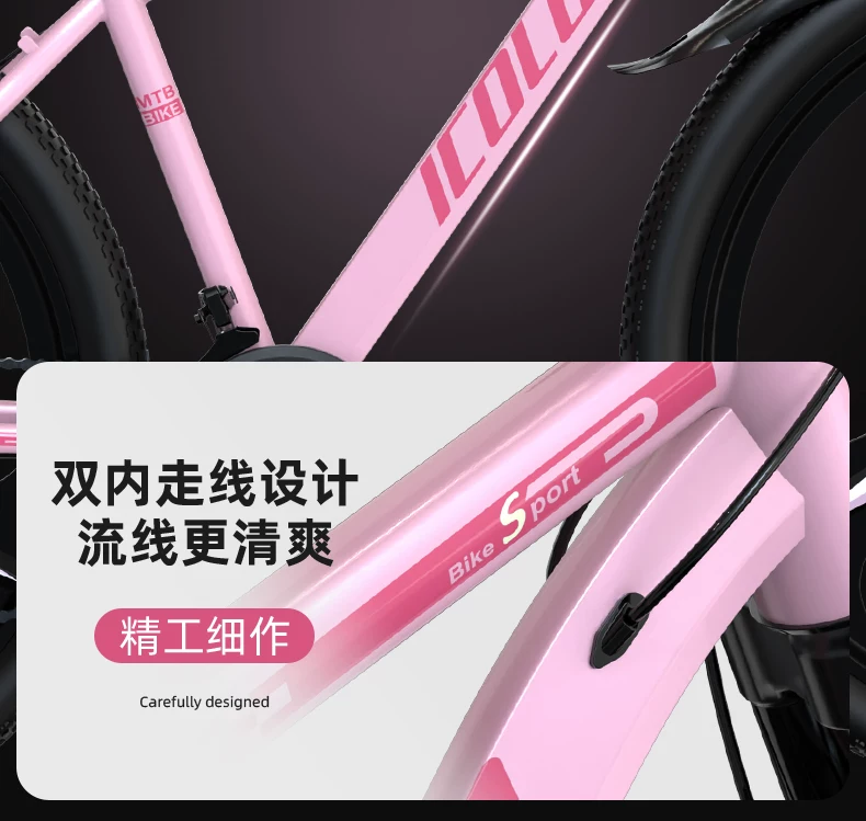 Mountaineering Bike Adult Female Variable Speed Youth Highway Campus Shock Absorber Bike 24 inch Male Junior High School Student