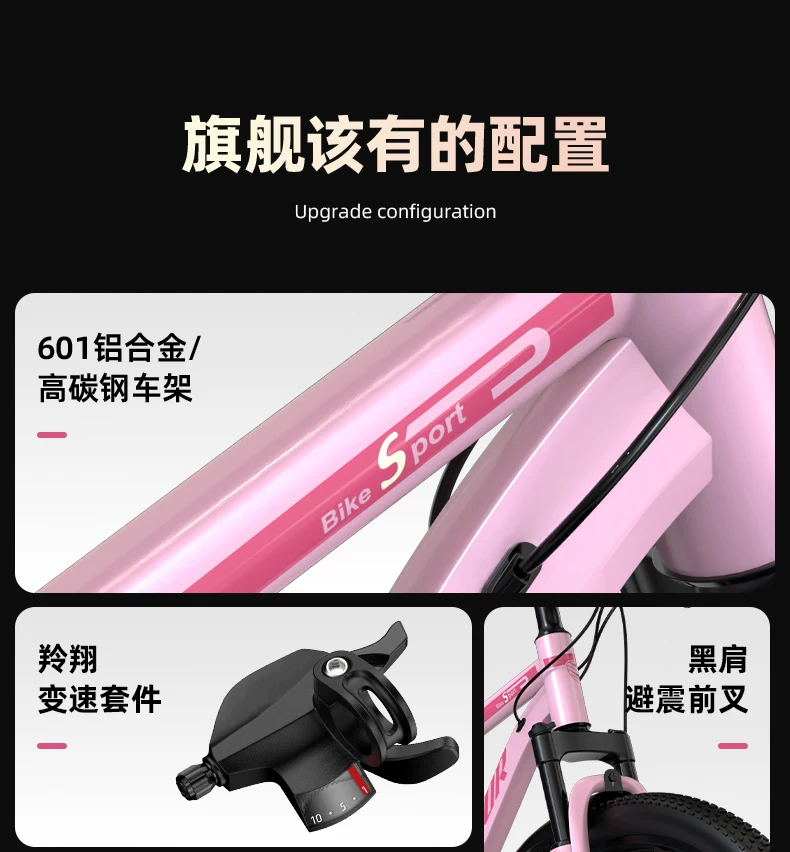 Mountaineering Bike Adult Female Variable Speed Youth Highway Campus Shock Absorber Bike 24 inch Male Junior High School Student