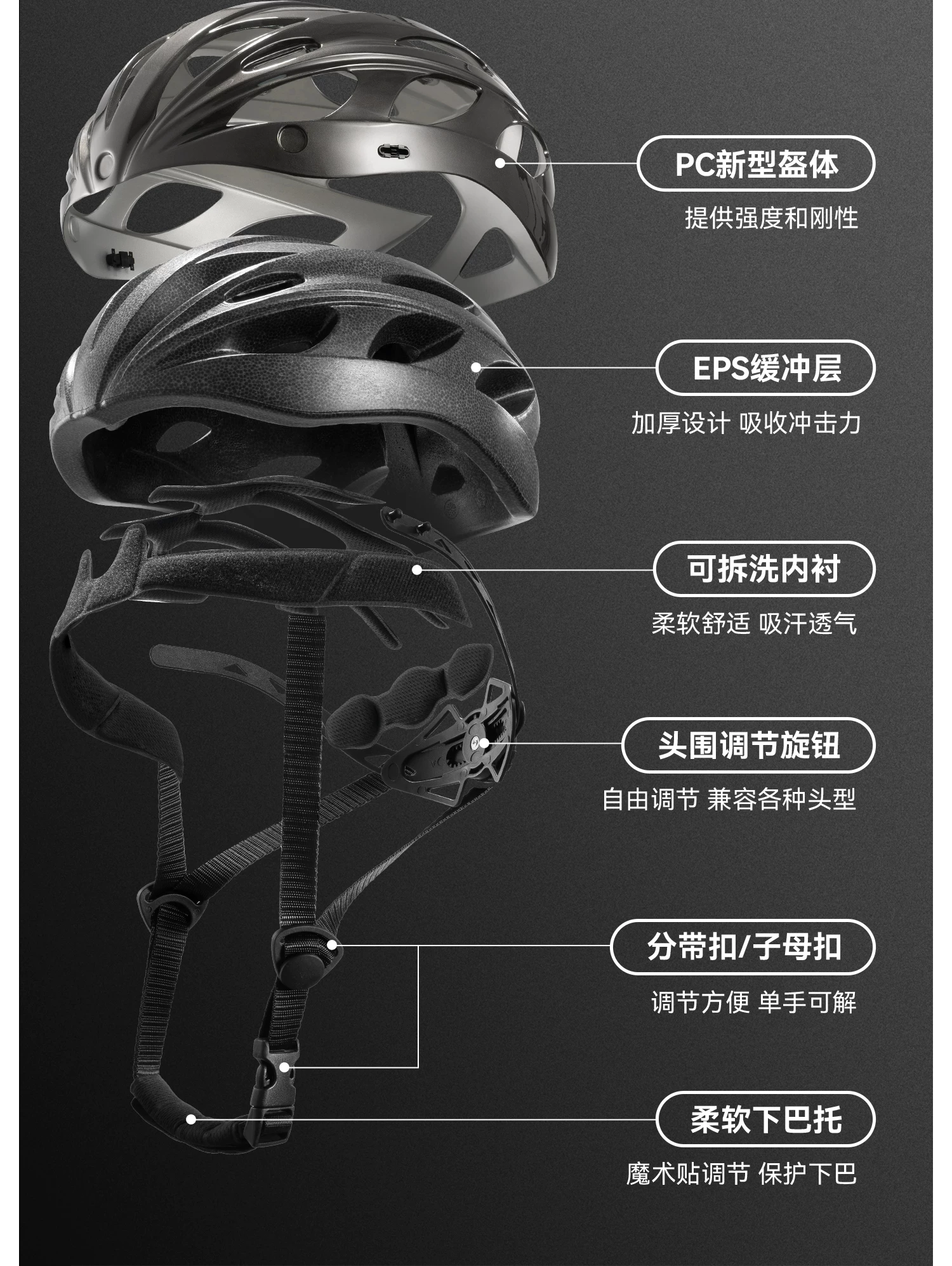Rock Brothers bicycle helmet with goggles, one-piece molding riding helmet, men's and women's mountain road bike safety helmet