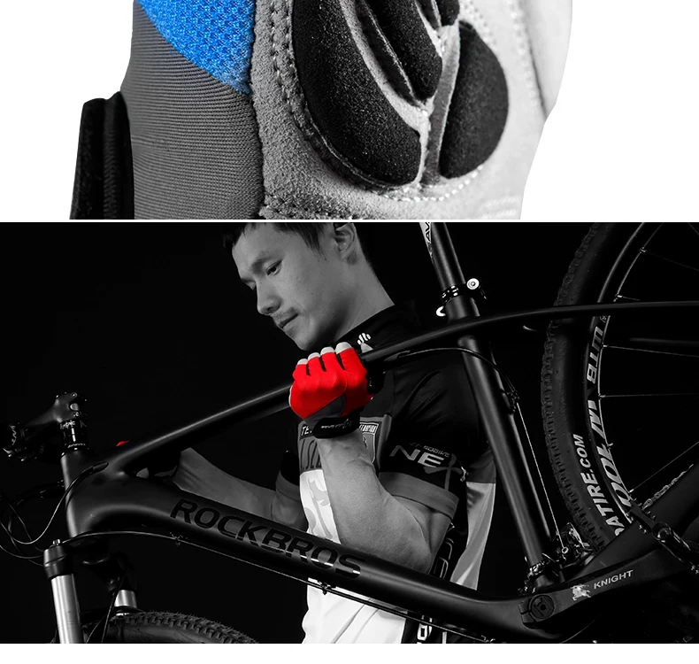 Rock Brothers Riding Gloves Half Finger Summer Men's and Women's Highway Mountaineering Bike Bicycle Bike Equipment Shock Absorbent Breathable