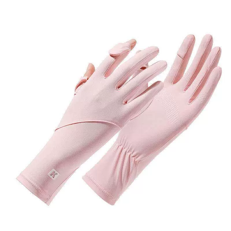 Sunscreen gloves for men, anti slip touch screen for driving, ice silk for summer riders, outdoor cycling, hiking, anti UV fishing