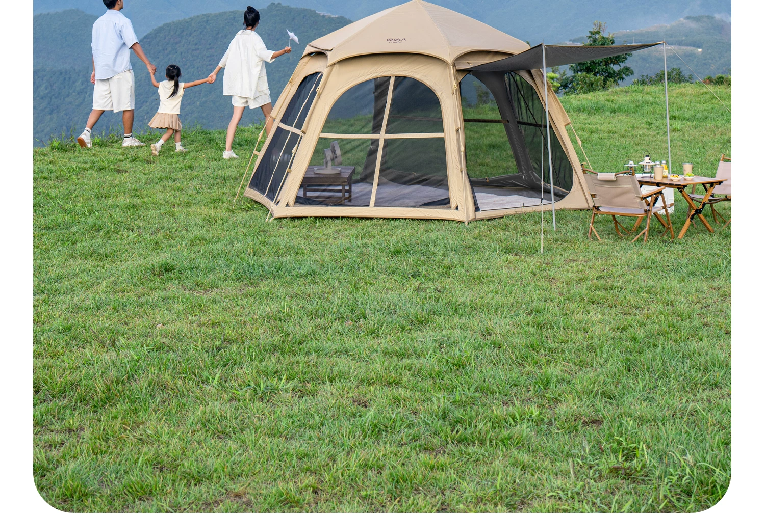 Primitive man tent, portable outdoor folding camping, overnight camping, thickened rainproof and sunscreen equipment, complete set of black glue equipment