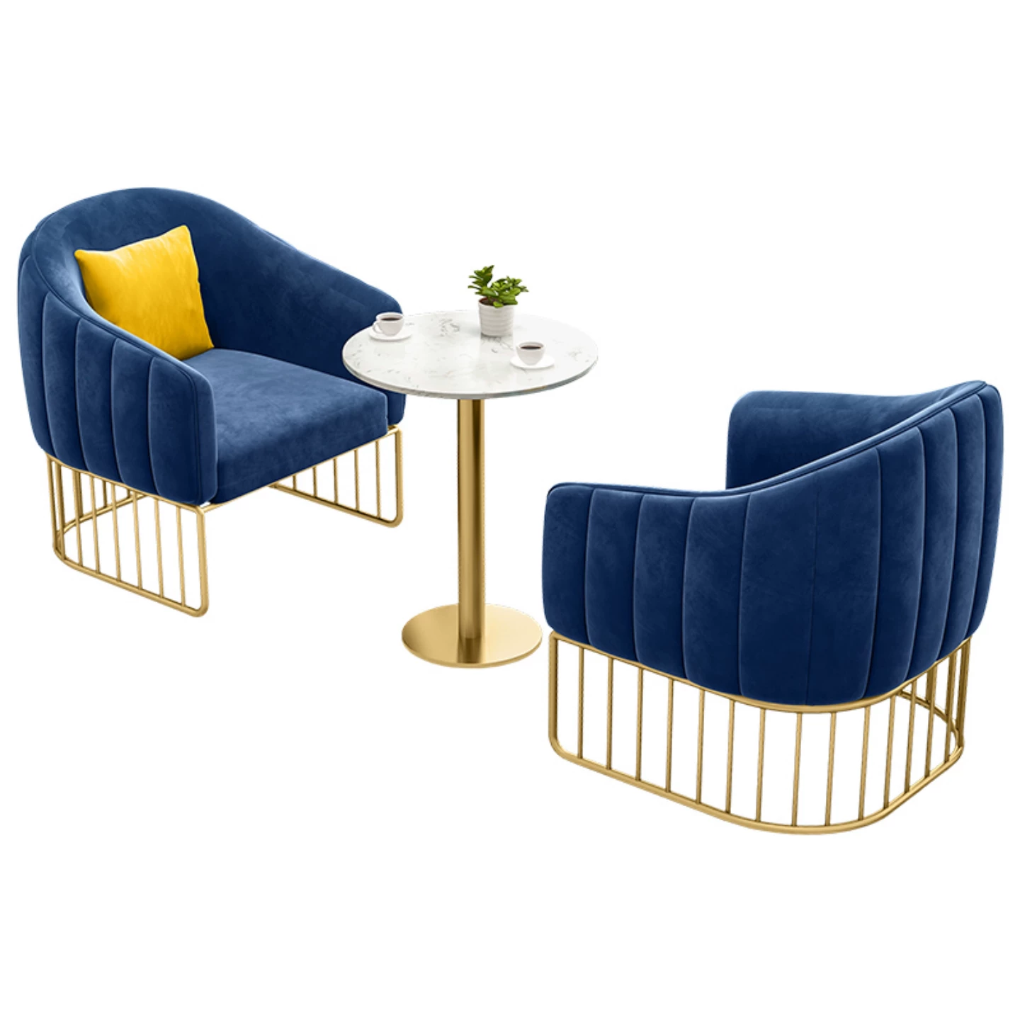 Clothing store, small sofa, nail salon, Nordic minimalist modern internet celebrity beauty salon, wrought iron leisure reception table and chair combination