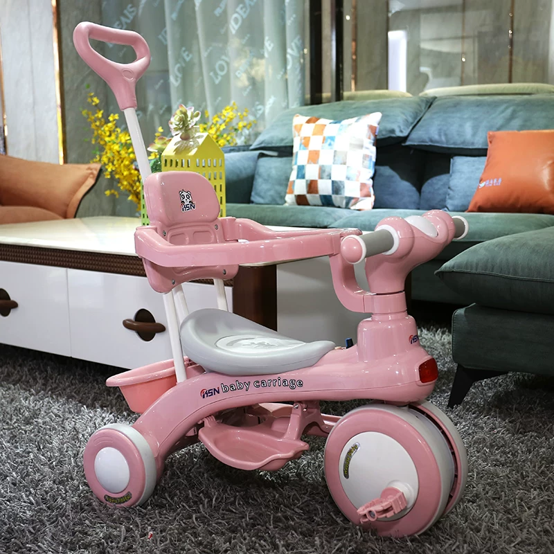 Children's tricycle with music, bicycle for babies aged 1-3 to 6, lightweight handcart, pedal bike, children's bicycle