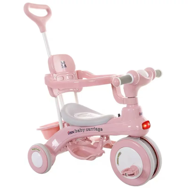 Children's tricycle with music, bicycle for babies aged 1-3 to 6, lightweight handcart, pedal bike, children's bicycle