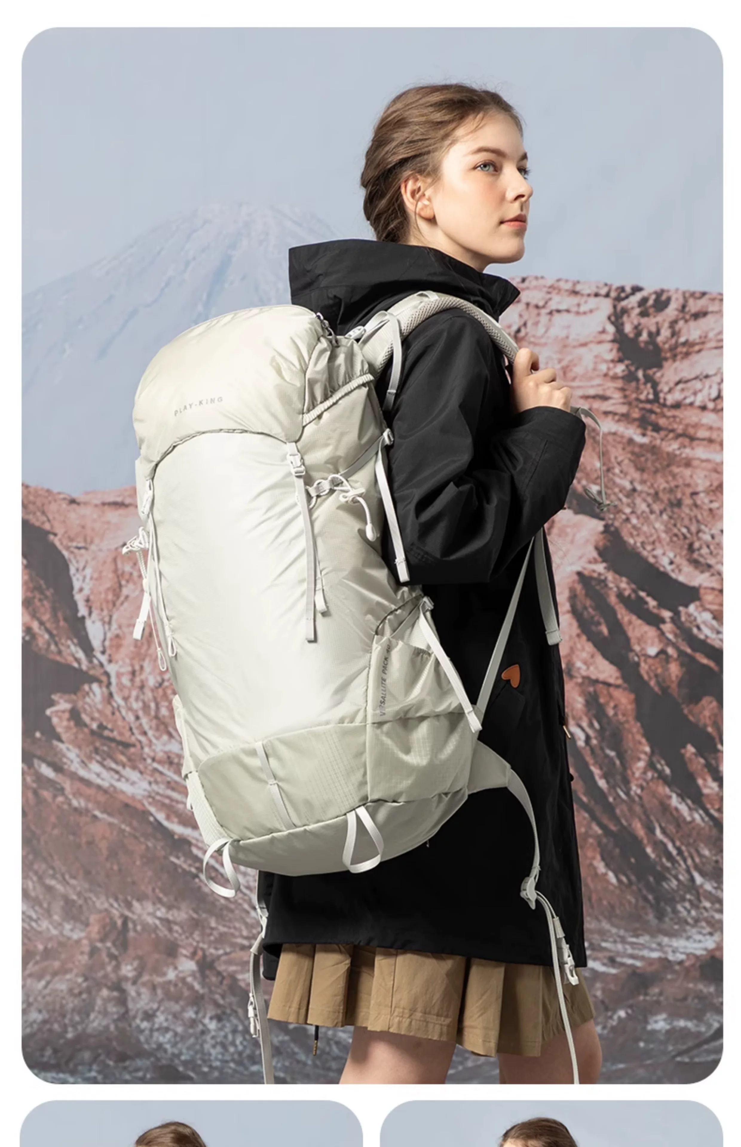 Mountaineering backpack professional outdoor waterproof large capacity hiking top backpack men's sports camping lightweight travel backpack