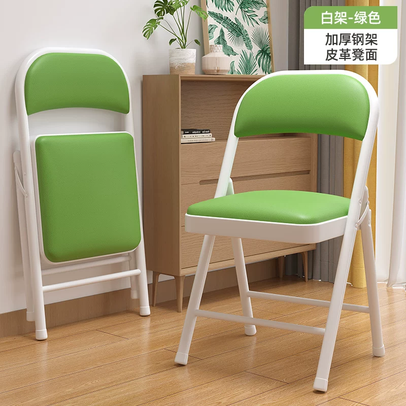 Simple stool, backrest chair, household folding chair, portable computer chair, training conference chair, dining chair, dormitory office chair