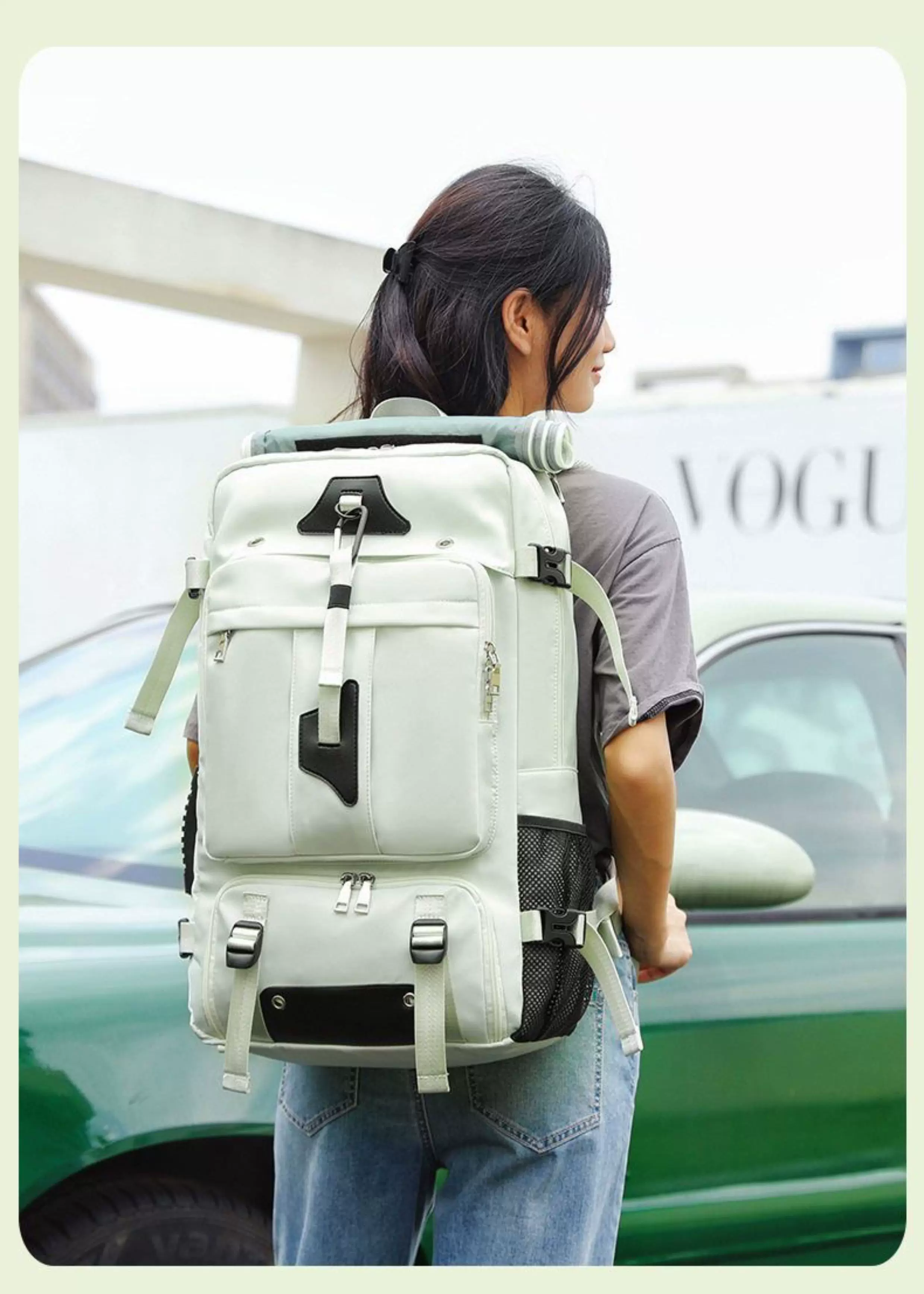 Cross border mountaineering lightweight crossbody hand-held travel bag outdoor hiking backpack women's backpack men's sense backpack