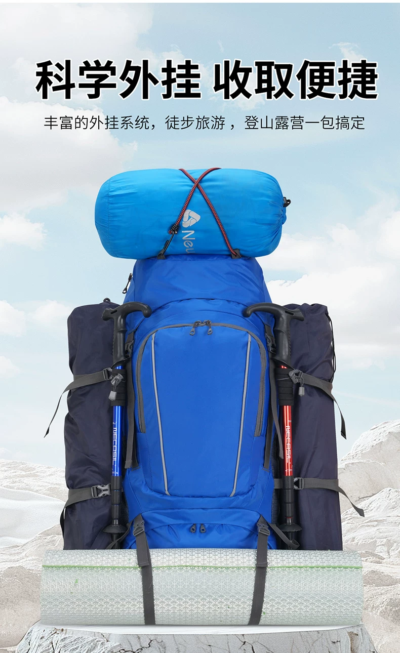 2025 Outdoor Large Capacity Mountaineering 80 liter Multi functional Camping Tent, Anti Splashing Water Travel Backpack Bag for Hiking