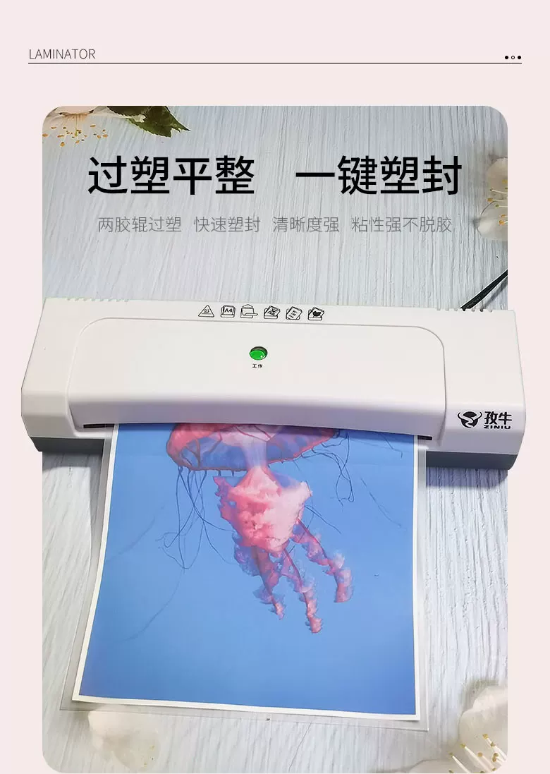 Ziniu photo sealing machine A4 shell protection machine Small household photo sealing machine Document laminating machine