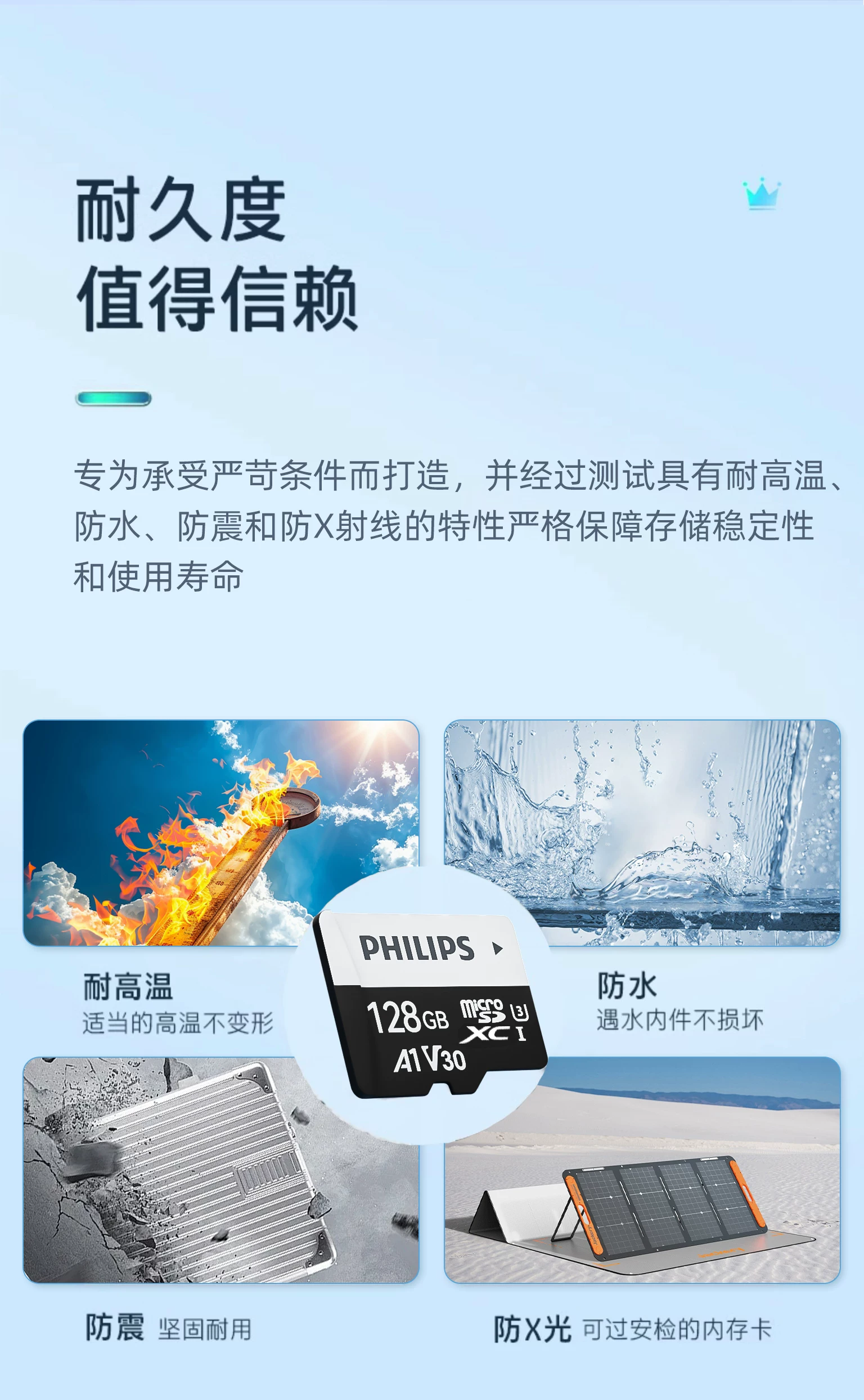 Philips High Speed TF Memory Card 256GB Supports High Durability Memory Card for 4K Video Recording of Driving Recorder