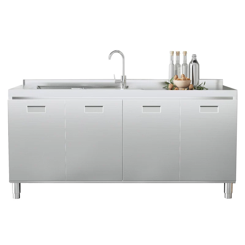 Overall stainless steel kitchen cabinet made of 304 material, designed for small household kitchen cabinets and rural kitchen stoves