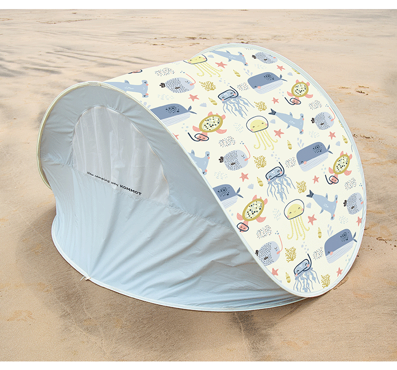 Muche KOMMOT One Throw Quick Open Sunshade Beach Sunscreen Black Rubber Tent Beach Camping Children's Folding Portable