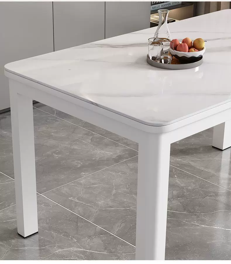 Tempered glass dining table and chair combination, modern and simple household dining table, dining room kitchen, living room table and chair combination