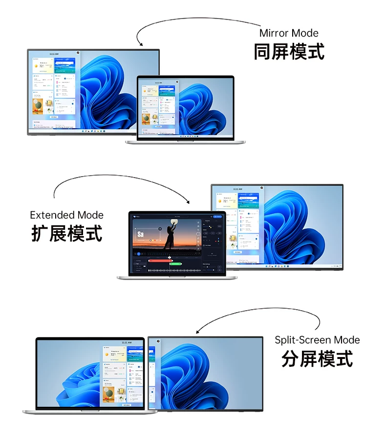 EIMIO4K Touch Portable Display Phone Projection Laptop Extended Display Portable Sub Screen