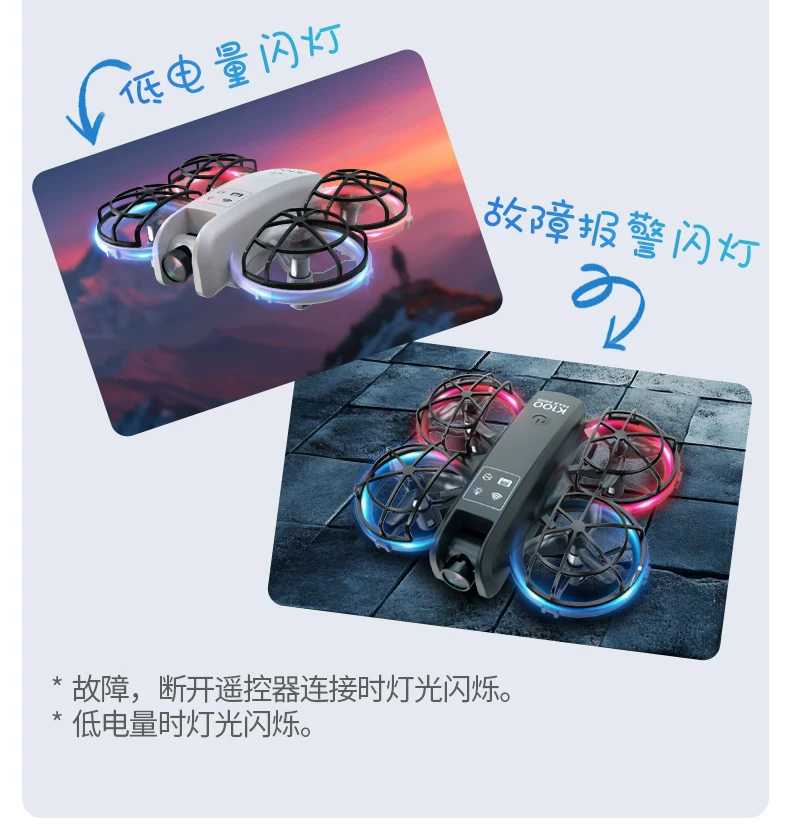 Drone with screen, colorful lights, full protection frame, aerial photography drone, mini remote control, airplane toy, beginner level