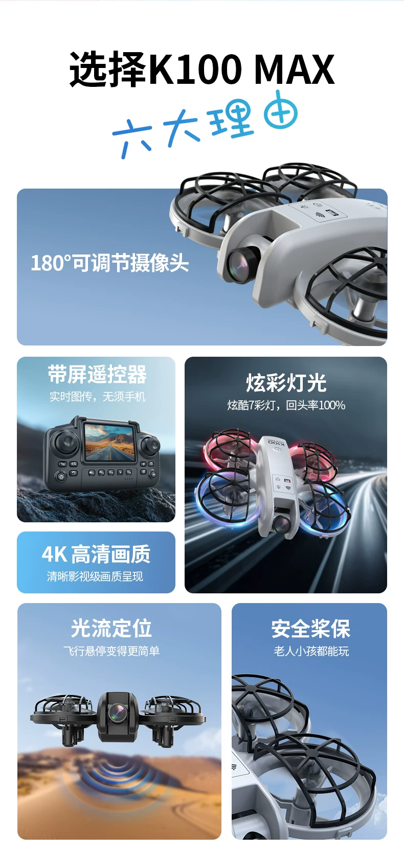 Drone with screen, colorful lights, full protection frame, aerial photography drone, mini remote control, airplane toy, beginner level
