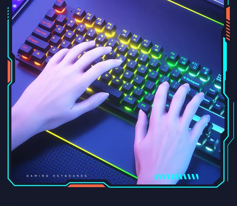 Mechanical tactile keyboard and mouse group, wired e-sports games, office, silent laptop, desktop keyboard and mouse