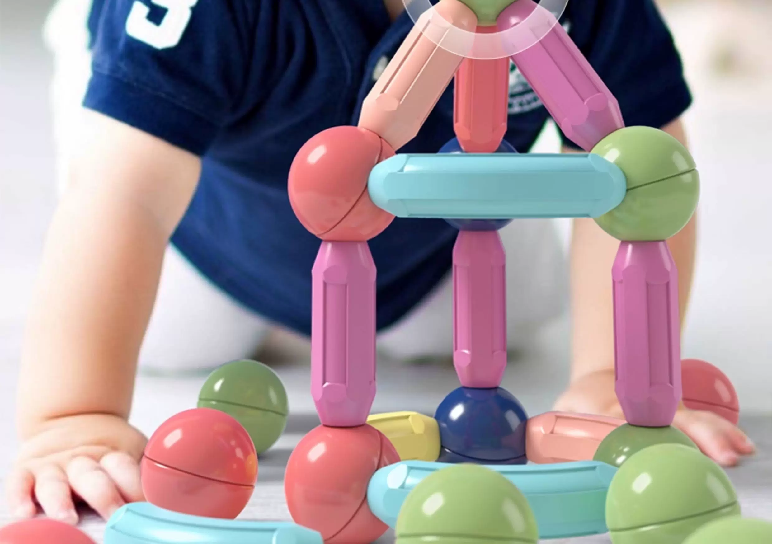 Versatile Magnetic Rod Toy Children's Puzzle Assembly Building Blocks Early Education Magnet Thickened Strong Magnetic 78 Piece Set
