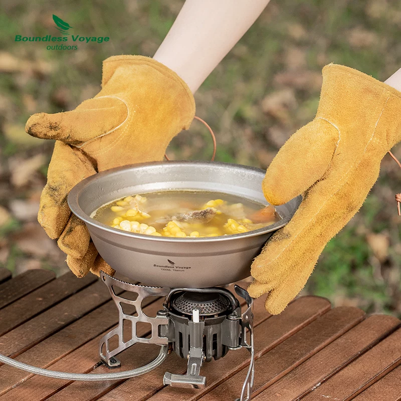 Biwei Pure Titanium Bowl Soup Basin Deep Plate Outdoor Camping Picnic Sableware Scapeable Open Fire Shaping Bowl