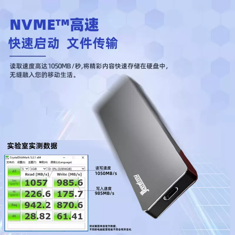 Mobile Solid State Drive 1t Yangtze River Storage Granular Large Capacity 2t Dual Use for Mobile Phone and Computer 4t High Speed Flash Memory SSD