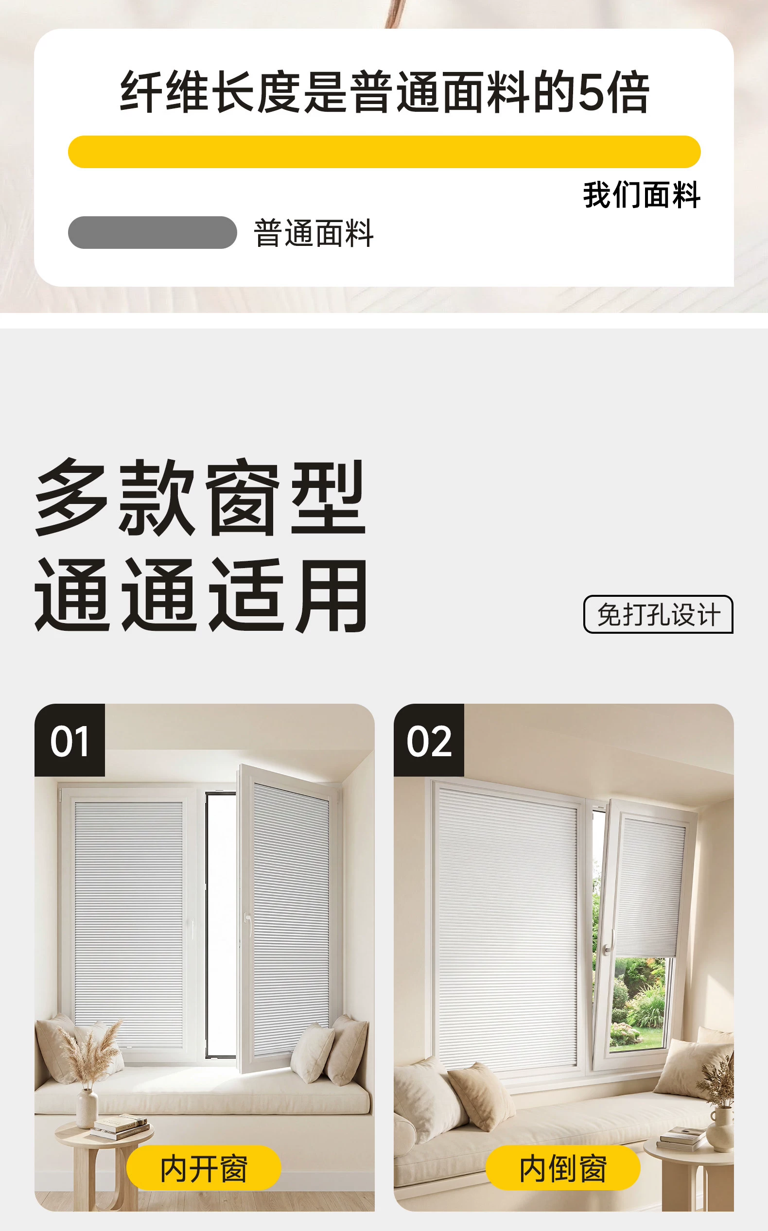 Встроенные сотовые жалюзи Xing Zhi для открывающихся окон, полное затемнение