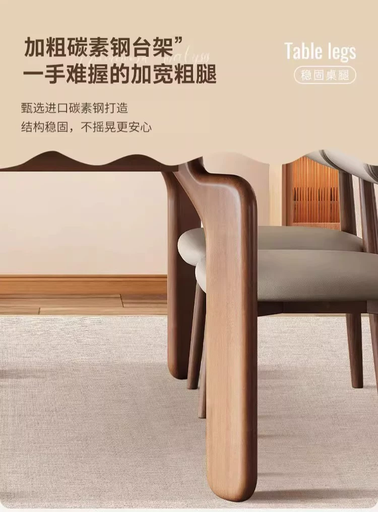 Light luxury rock slab dining table and chair combination with ancient style 2026 new home living room dining room simple rectangular dining table