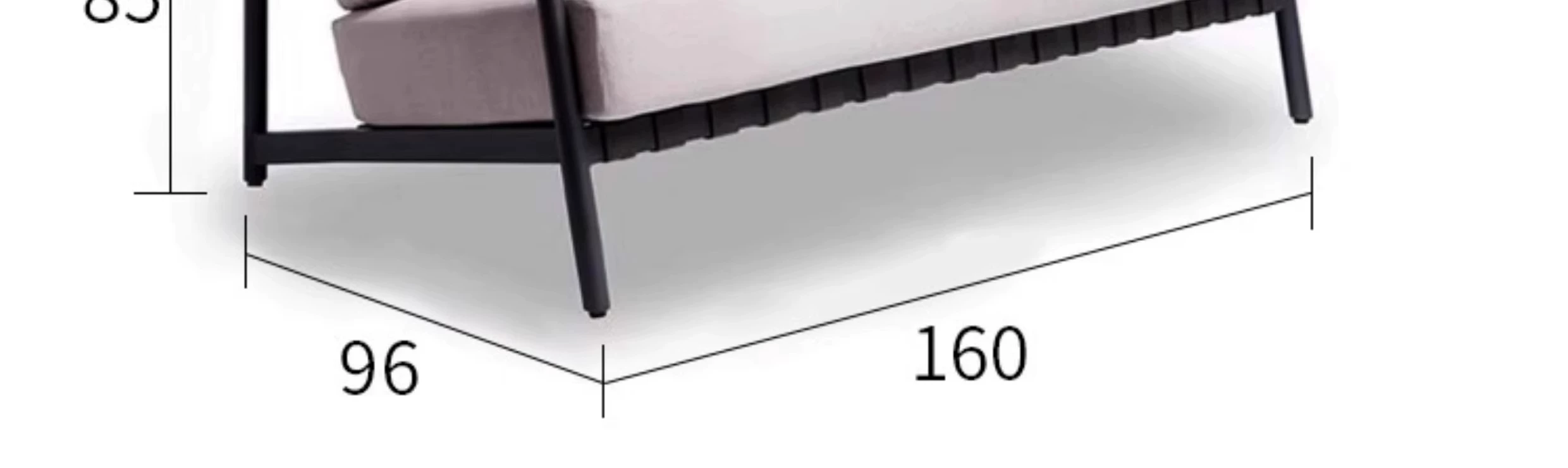 Nordic Outdoor Courtyard Combination Garden Model Room Outdoor Leisure Furniture Outdoor Waterproof Sunscreen Aluminum Alloy Sofa