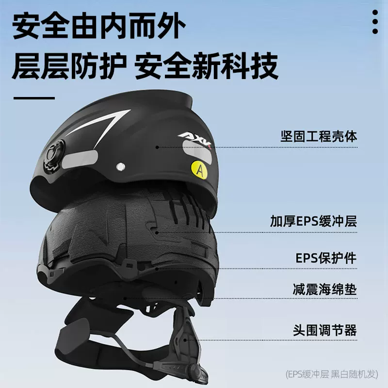 3C certified electric vehicle helmet, four season universal safety sunscreen ABS material, high-definition lens, 2025 new half helmet design