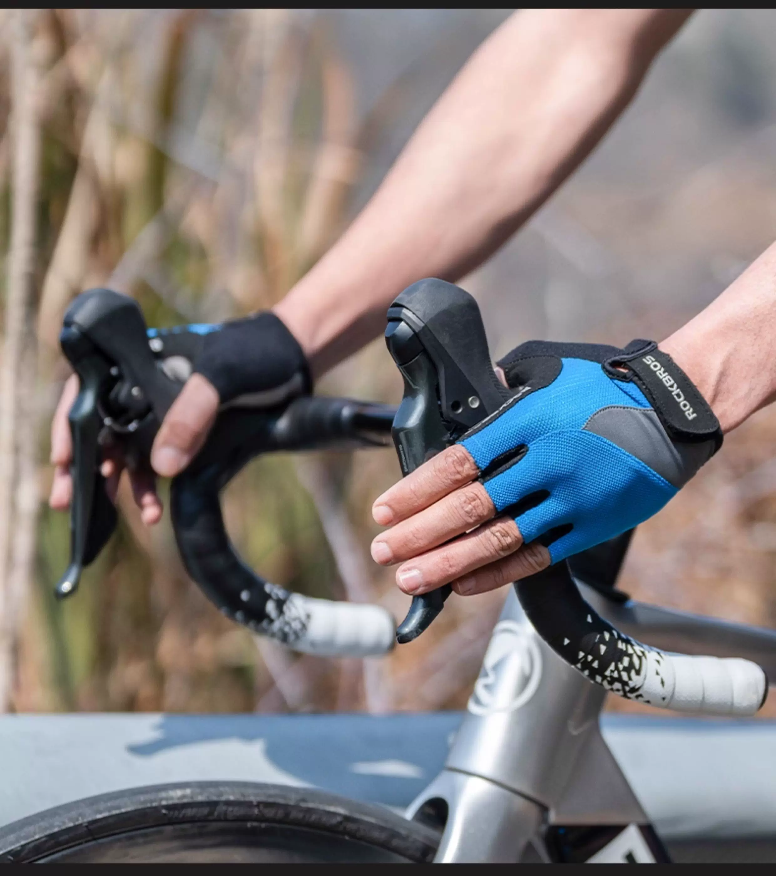 Rock Brothers cycling gloves, all finger mountain road cycling gloves, men's and women's spring and autumn touch screen long finger gloves
