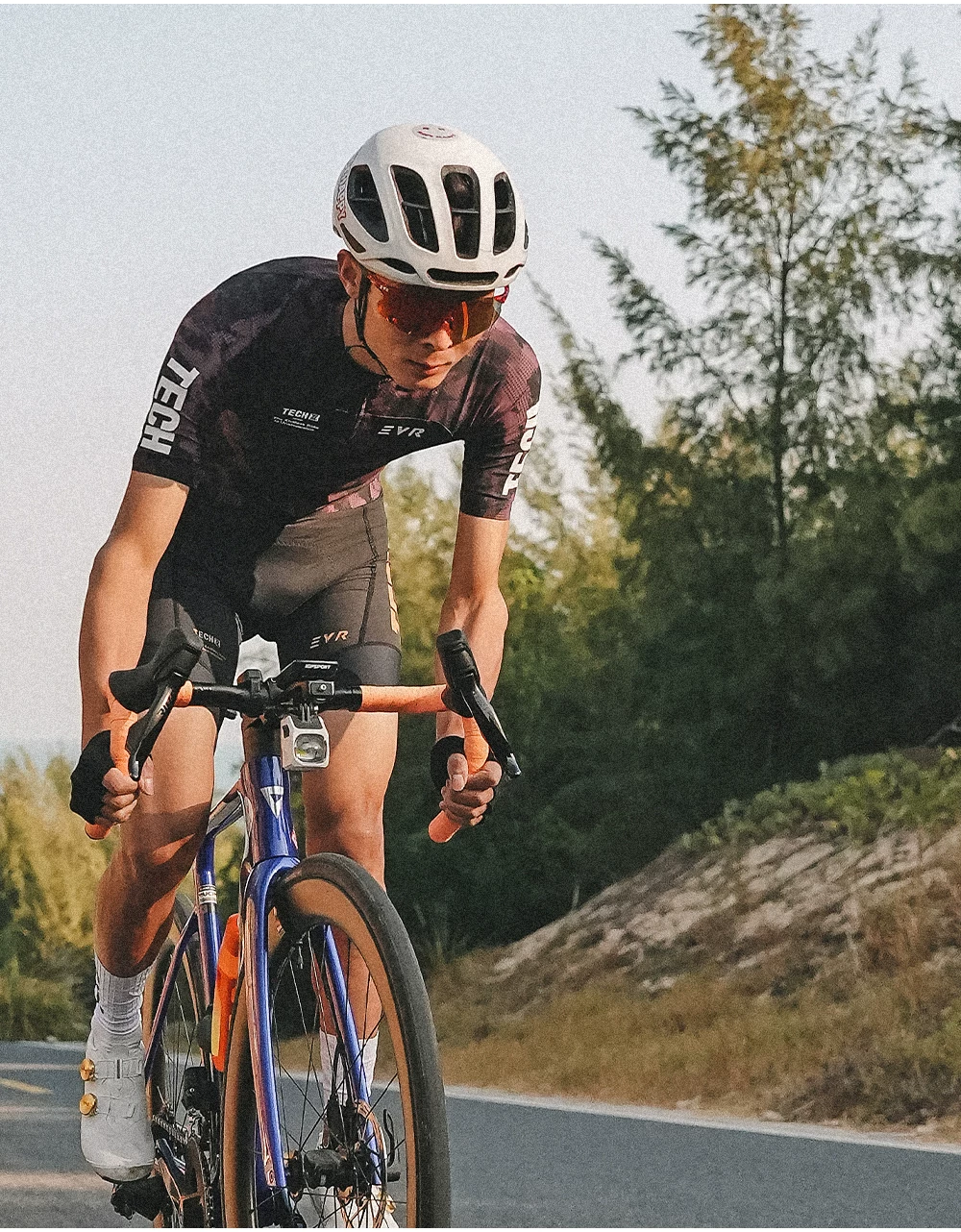 EVR men's cycling suit summer moisture absorbing, quick drying, reflective, antibacterial professional cycling suit short sleeved, light dust era