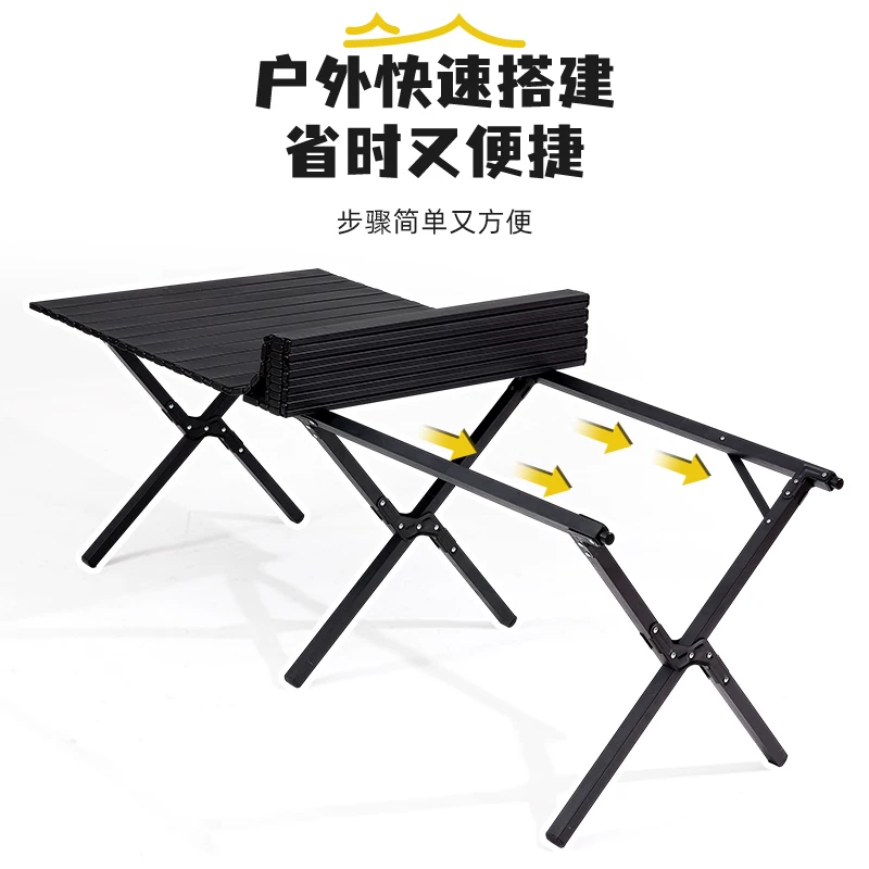 Outdoor Chicken rolls table folding table portable camping supplies set folding picnic table stall barbecue tables and chairs