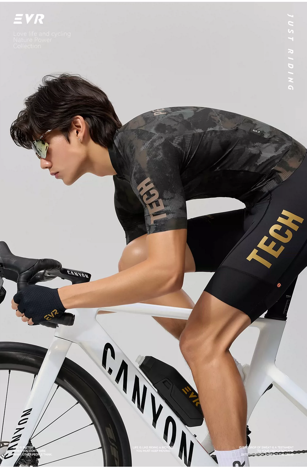 EVR26 New Light Dust Era Summer Cycling Suit Men's Short sleeved Quick drying Sweat wicking Road Bike Top