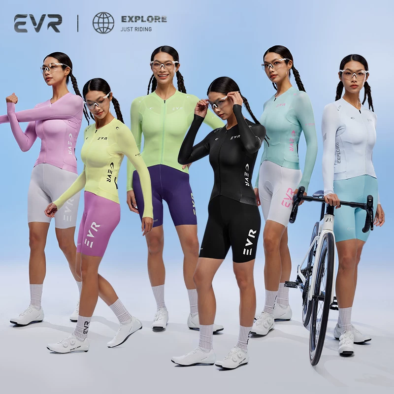 EVR cycling suit long sleeved sun protection quick drying women's summer reflective breathable road bike top cycling equipment EXP