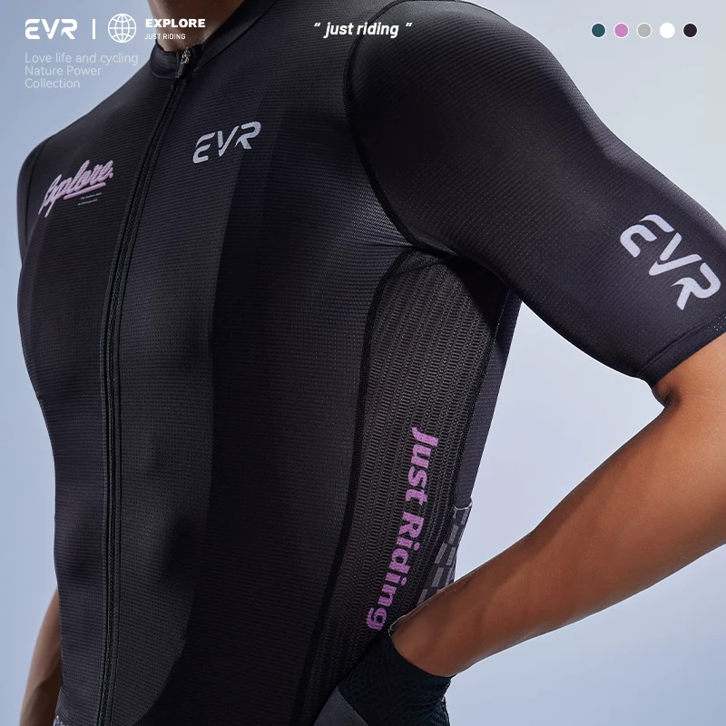 EVR cycling suit men's summer road bike spring and autumn short sleeved top printed set quick drying explore
