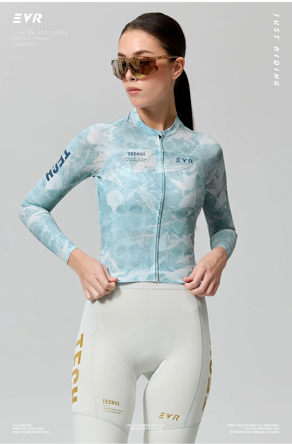 EVR26 New Light Dust Era Summer Cycling Clothing Long Sleeve Sunscreen Quick Drying Women's Road Bike Top High Elasticity