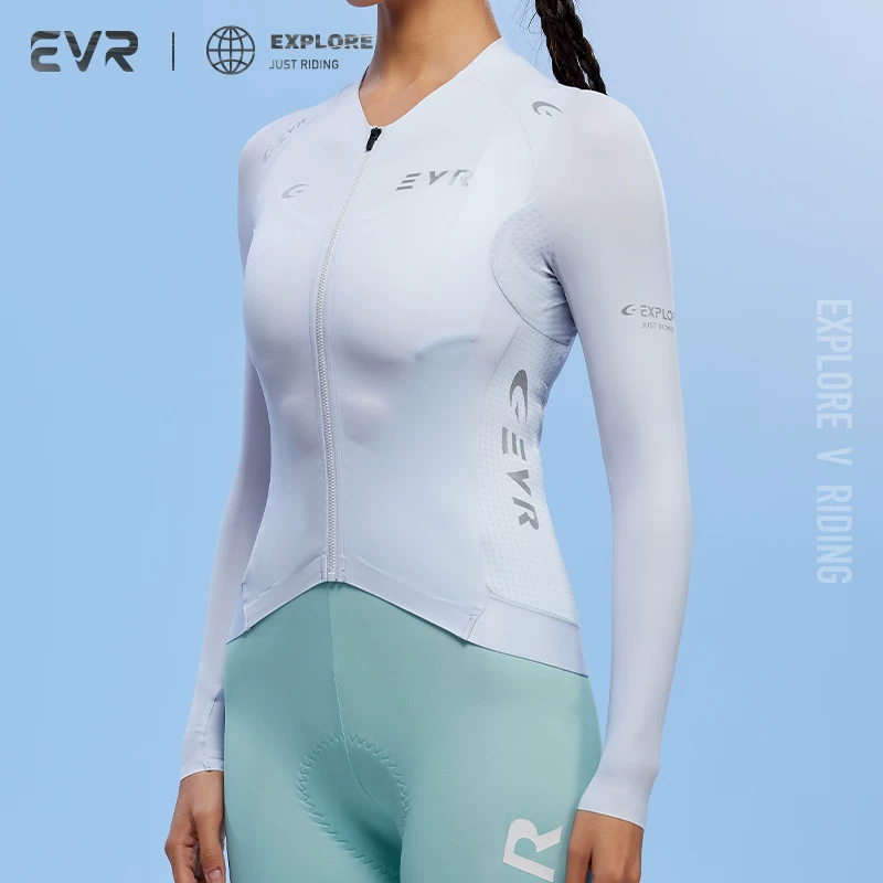 EVR cycling suit long sleeved sun protection quick drying women's summer reflective breathable road bike top cycling equipment EXP